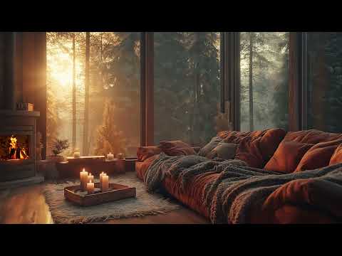 Cozy Autumn Ambience  Warm Fireplace & Relaxing Piano Music for Deep Relaxation