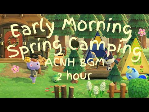 5 am camping in animal crossing🌿| early morning ambience for relaxing or studying | ACNH BGM 🎧 2hour