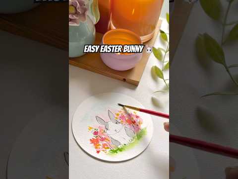 Easy Watercolour Easter Bunny🐰 🪺 Simple & Cute painting for Spring #trendingshorts #eastercrafts