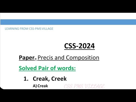 CSS-2024||Pair of words asked||Solved CSS-2024 Pair of words#CSS_PMS