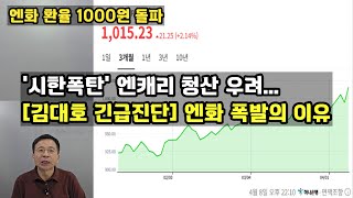 엔화환율 끝내 마의 1000원 돌파 | 뉴욕증시 엔캐리 청산 공포…김대호 긴급진단 엔화 폭발의 이유