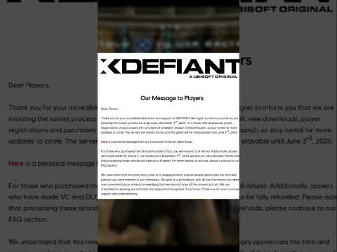XDEFIANT Is Dead
