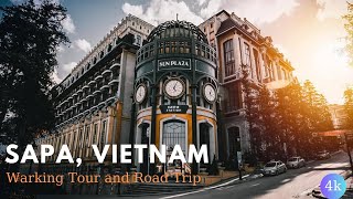 Sapa Vietnam 🇻🇳 Vietnam Walking Tour Small Town 🌞 Most Beautiful Place in Vietnam 🚠 4k video "