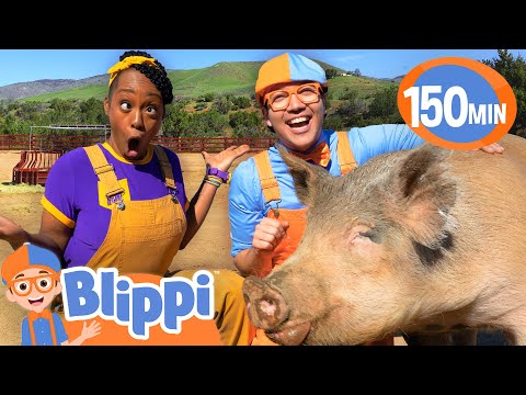 Blippi and Meekah Feed BIG and SMALL Animal Friends! - Blippi | Educational Videos for Kids