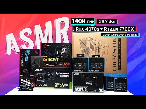 ($2200) 140K Lian Li O11 Vision | Ryzen 7 7700X + RTX 4070s Gaming/Streaming PC Build (ASMR)