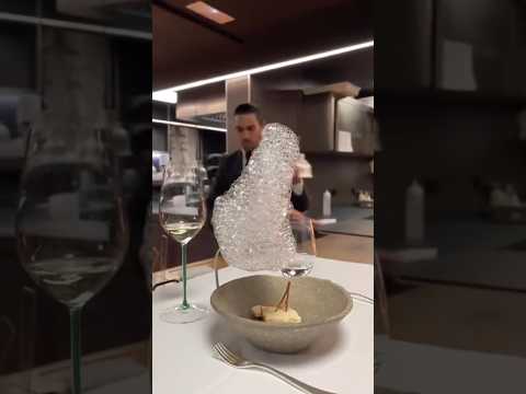 A dessert with its own rain cloud. Would you order this? #michelinstar #restaurantmarketing