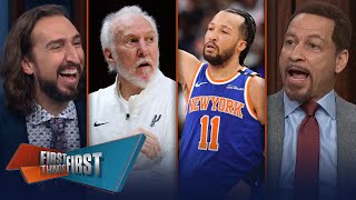 Knicks eliminate Pistons, Gregg Popovich steps down, Can New York beat Boston? | FIRST THINGS FIRST