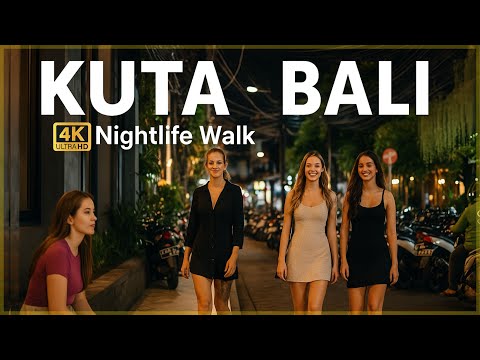 Kuta Bali at Night | City Street Walking Tour 2025 in 4K – Bali Nightlife & Vibes