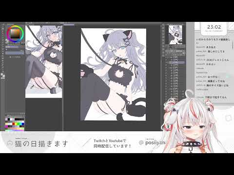 猫の日にむけた絵描きます