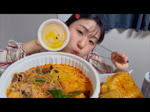 마라탕 꿔바로우 먹방❣️ 청경채 숙주 알배추 유부 옥수수면 기타등등🤧🍄‍🟫🥬🌶️