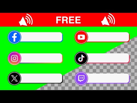 6 Social Media Lower Thirds | green screen, transparent background | FREE download