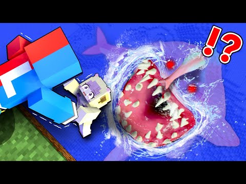 海の巨大生物から村を救うマインクラフト😱【マイクラ Minecraft】ぽっぴんず
