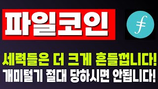 [파일코인 전망] 세력들은 더 크게 흔들껍니다! 개미털기 절대 당하시면 안됩니다!
