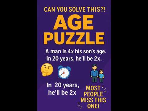"AGE RIDDLE: Can You Solve It Before Time Runs Out? | Only Geniuses Get It Right!"