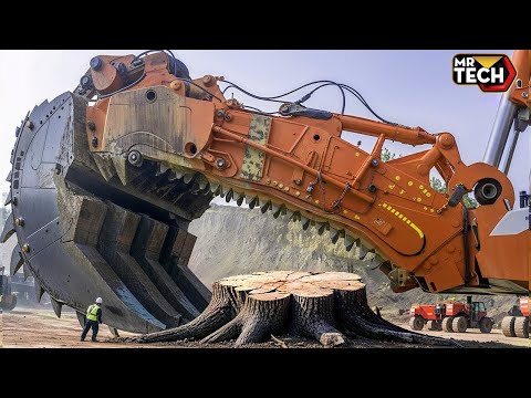 Extreme Dangerous Fastest Big Chainsaw Cutting Tree Machines | Monster Stump Removal Excavator #70