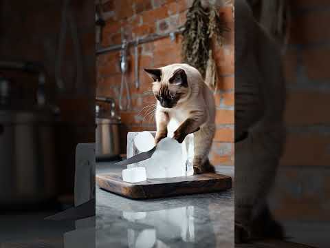 夏に向けて涼しさを準備する猫 #cat