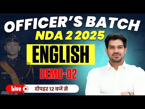 NDA 2 2025 Officers Online Batch English Demo Class 2| Best NDA 2 2025 Online Course |Nda Classes
