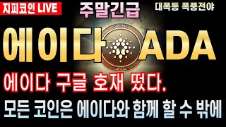 [에이다 코인 전망]카르다노 ADA 구글호재 떴다. 모든 코인은 에이다와 함께 할 수 밖에 ....
