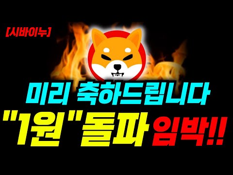 [시바이누 코인] "미리 축하드립니다" 1원 돌파 임박! 2025년 밈코인 대장의 귀환! 6,000% 폭등시작! 무조건 쓸어담아라!