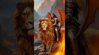 Epic Journey: Warrior and Winged Lion Adventure  #EpicFantasy #WarriorAdventure #FantasyArt  #Lion