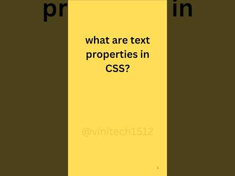 css interview question: what are text properties in css?  #shorts #youtubeshorts #css #education