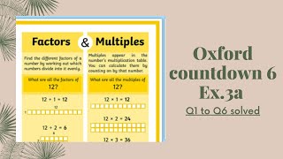 Oxford Countdown 6 math 2nd edition  exercise 3a Q1 to Q6