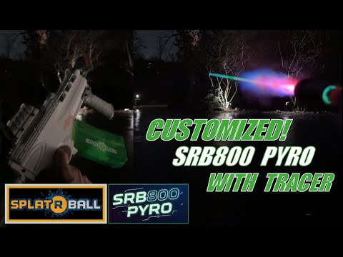 DEMO - Custom SPLATRBALL SRB 800 PYRO - With TRACER! (TOY!) Gel Ball Blaster - UV Glow Gels