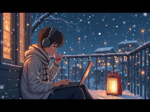 Snowy Night Lofi ❄️ Warm Beats for Winter Study & Chill 🔥 | Lazy Chill Boy