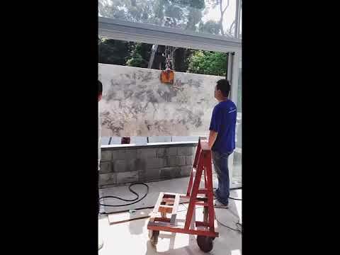 大理石裝潢工地直擊！ 牆面石材不分割安裝-豐聖大理石