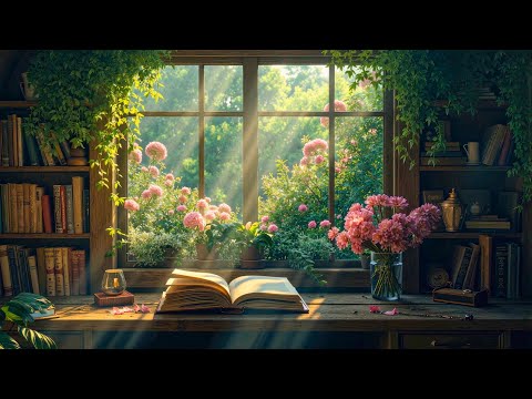 Soft Jazz Music by the Window - Peaceful Spring Morning Ambience for Relaxation & Stress Relief