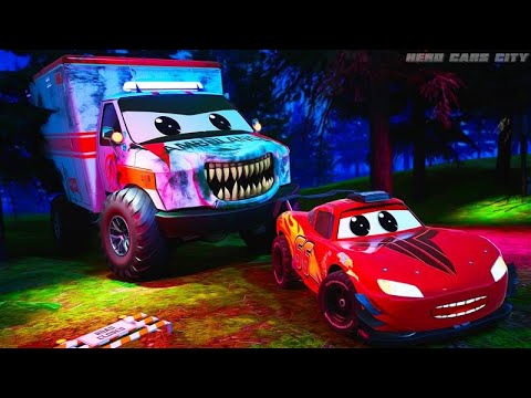 Ambulance Eater Attacks! McQueen & Mater’s Epic Survival Adventure Begins | Hero Cars Unite!