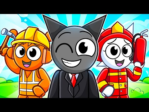 Sprunki GREW UP and got JOBS..??