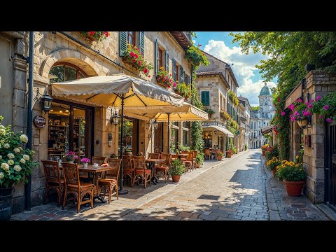 European Street Café Ambience ☕ Background Jazz Music & Sweet Bossa Nova for Work, Relaxation