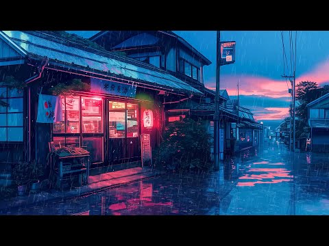 Dreamhop Music In Japanese Ramen Shop ☔ The Peaceful Night In The Rain ☔ Pluviophile Lofi Songs