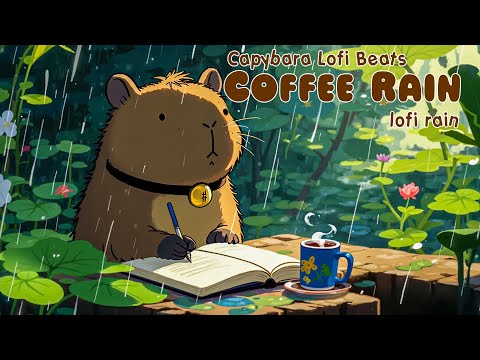 Capybara and Rain 🌧️🎶 lofi coffee ~ lofi rain 🍃💤 Soft Lofi for Relaxation