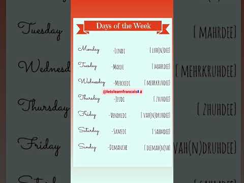 Days of the Week in French with Pronunciation 🇫🇷 | Les Jours De La Semaine🇫🇷 #learnfrench #week