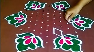 9*5 beautiful rangoli design 🌷 festival rangoli 🌷 traditional easy rangoli 🌷@jeevanarangoli505