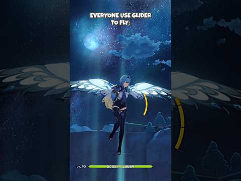 "Everyone use Glider to Fly" Meanwhile 💀  #genshinimpact #genshin #hoyocreators #arlecchino #raiden