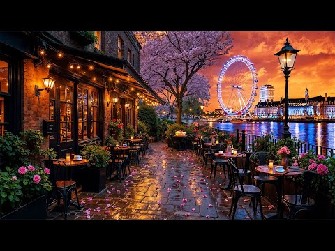 Evening Jazz Café in London ☕ Soft Bossa Nova & Smooth Jazz Music for a Peaceful Riverside Night
