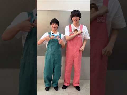 忍たま ぬいぐるみと一緒に「勇気100%」💚🩷　#大橋和也 #道枝駿佑 　#なにわ男子
