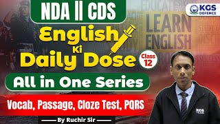 NDA | CDS English Ki Daily Dose All in One Series Vocab, Passage, Cloze Test, PQRS | Ruchir Sir KGS