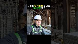 7일간 단기 알바로 100만원 벌 수 있을까?