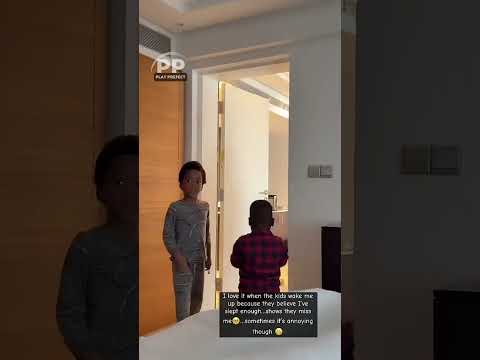 Regina Daniels shares how her Kids wake her up most times when she overslept. #reginadaniel #shorts