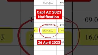 Capf AC 2023 Notification #capf2023 #capfac #capfpaper2 #capfac2023