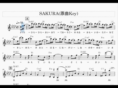 【楽譜版】SAKURA/いきものがかり（唄：ポケットミク）