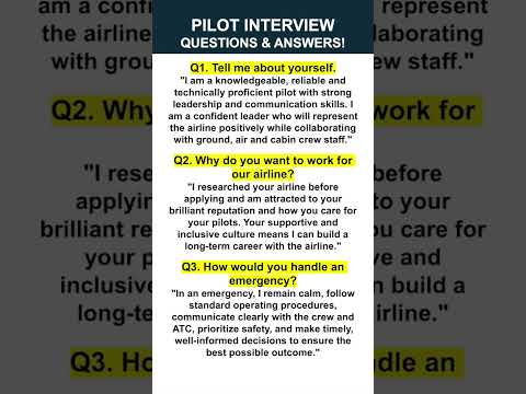 PILOT Interview Questions & Answers! #pilot #pilotjobs #becomeapilot