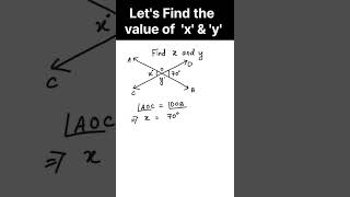 Find 'x' and 'y' #shorts #youtubeshorts #youtube #trending #viral #geometry