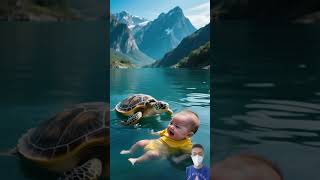 Kind Sea Turtle Saves This Poor Baby #animals