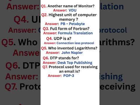 RRB NTPC COMPUTER QUESTIONS  #computerzone #gk #shorts  #computerscience @TCYBILL_Technology