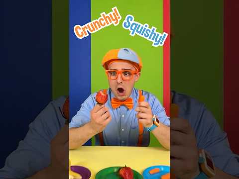 Crunchy VS Squishy 🥕 🍓 FOOD TASTE TEST! Blippi Learns His Senses! #food #shorts